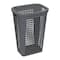 Mind Reader 50L Tapered Laundry Hamper with Swiss Cross Cut-Outs, Gray